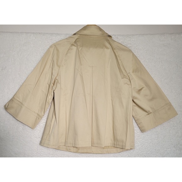 Lafayette 148 Jacket‎ Womens Beige Size 8 Full Zip Lightweight Moto Preppy 0455 - Picture 2 of 13